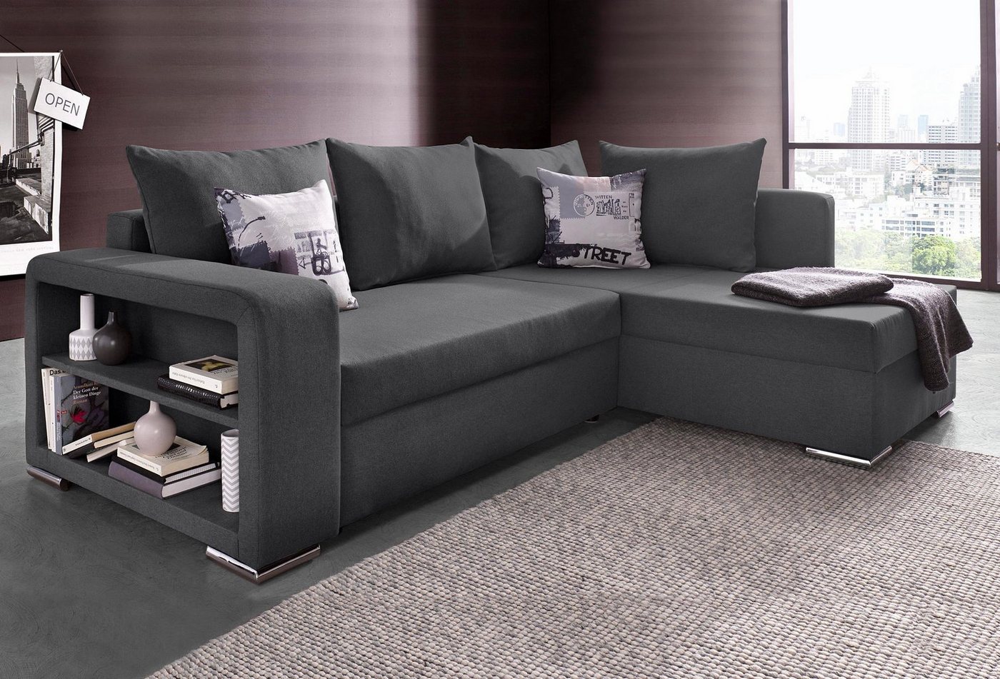 COLLECTION AB Ecksofa John, mit Bettfunktion, Bettkasten und Regalarmteil von COLLECTION AB