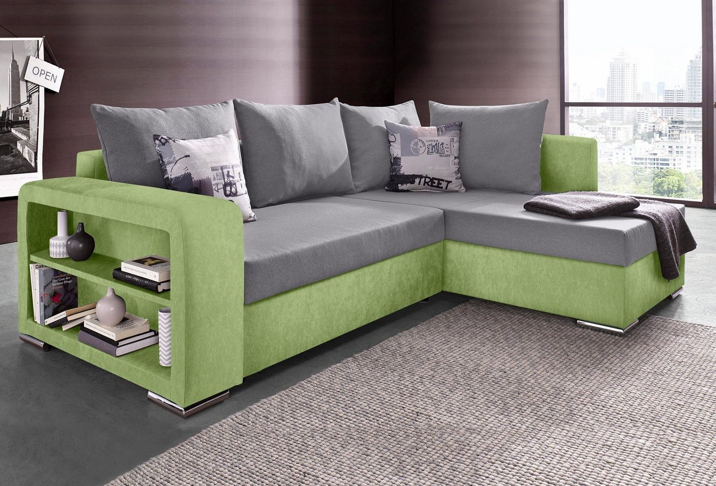 COLLECTION AB Ecksofa John L-Form, mit Bettfunktion, Bettkasten und Regalarmteil von COLLECTION AB