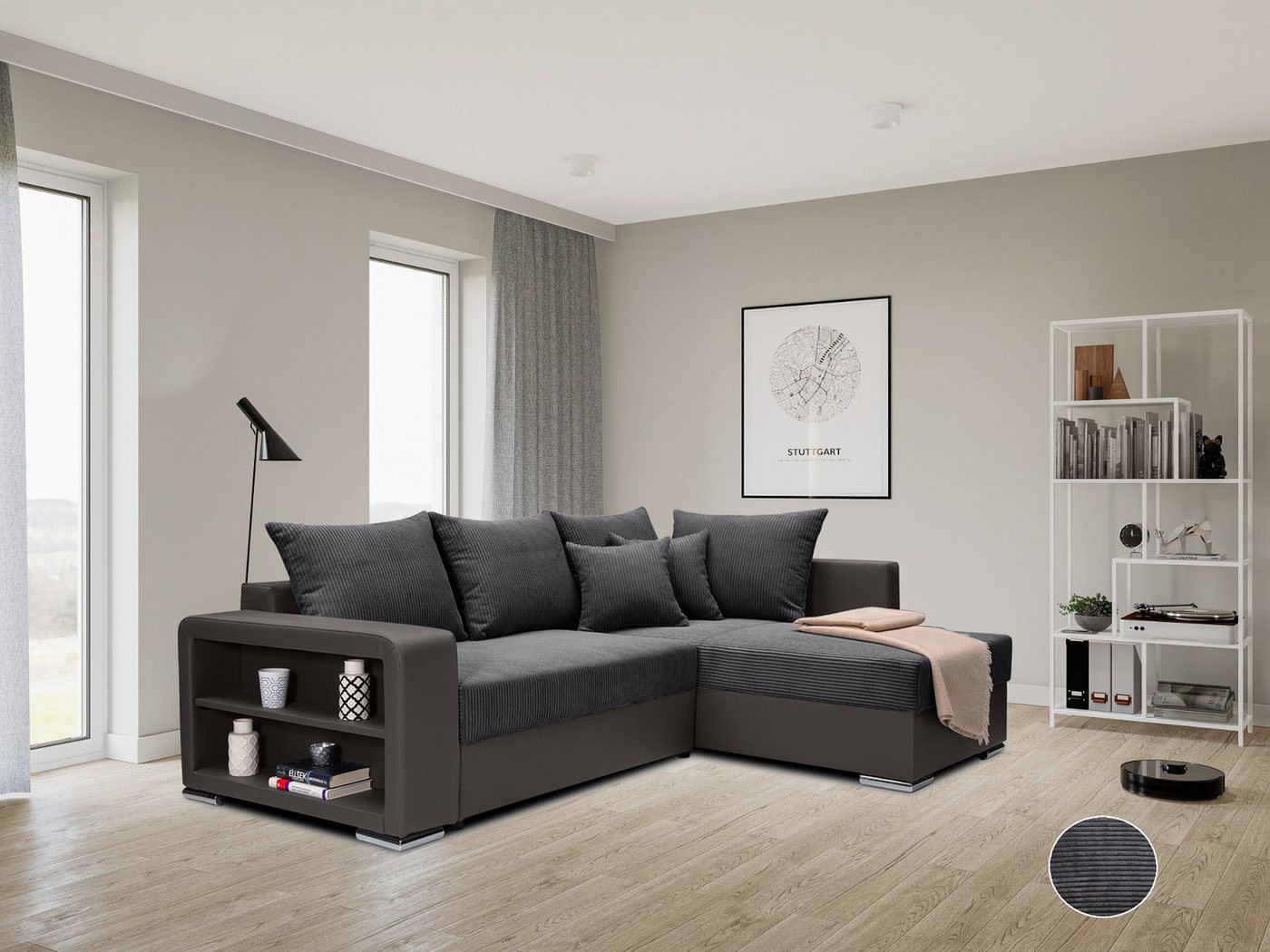 COLLECTION AB Ecksofa John L-Form, Regalarmlehne,Bettfunktion,Bettkasten,Ottomane beiseitig montierbar COLLECTION AB Ecksofa John L-Form, Regalarmlehne,Bettfunktion,Bettkasten,Ottomane beiseitig montierbar von COLLECTION AB