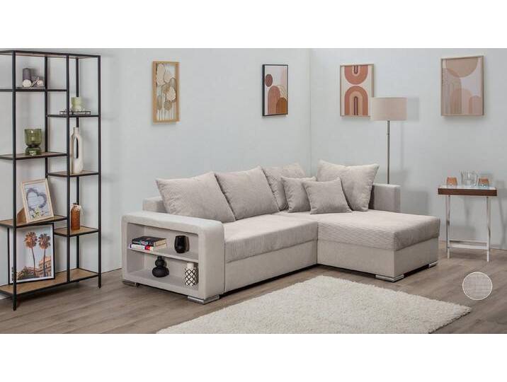 COLLECTION AB Ecksofa John L-Form, Regalarmlehne,Bettfunktion,Bettkasten,Ottomane beiseitig montierbar von COLLECTION-AB