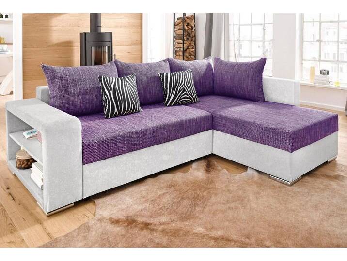 COLLECTION AB Ecksofa John L-Form, mit Bettfunktion, grau lila silberfarben, ohne Federkern von COLLECTION-AB