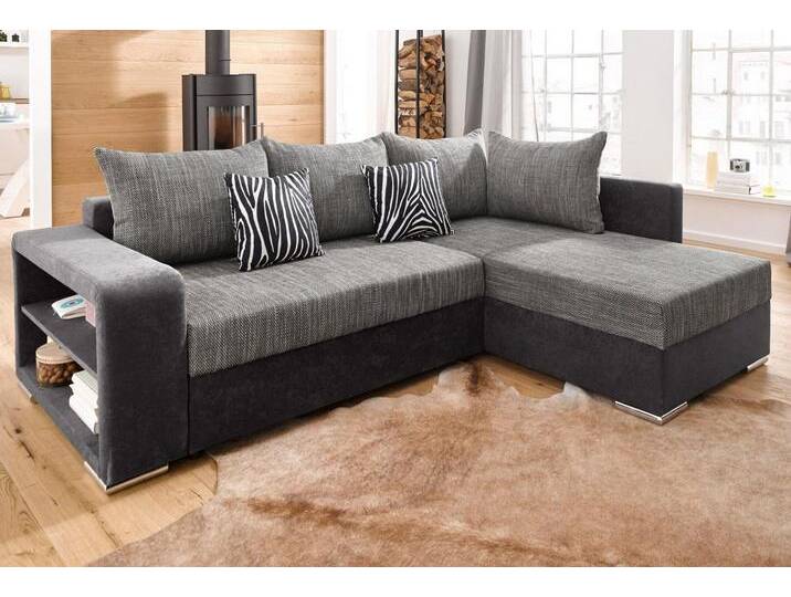 COLLECTION AB Ecksofa John L-Form, mit Bettfunktion, grau schwarz, mit Federkern von COLLECTION-AB