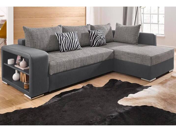 COLLECTION AB Ecksofa John L-Form, mit Bettfunktion, grau schwarz, ohne Federkern von COLLECTION-AB