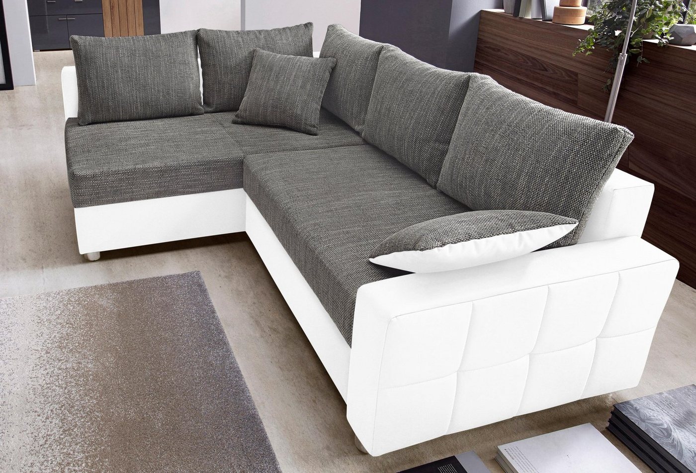 COLLECTION AB Ecksofa Parma L-Form, mit Bettfunktion und Federkern von COLLECTION AB