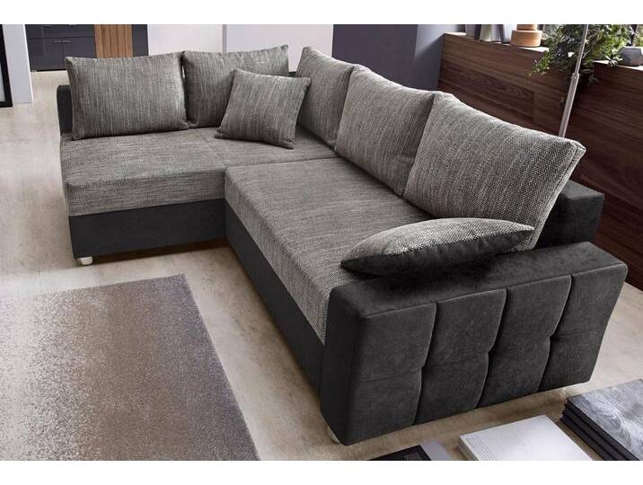 COLLECTION AB Ecksofa Parma L-Form, mit Bettfunktion und Federkern, grau schwarz COLLECTION AB Ecksofa Parma L-Form, mit Bettfunktion und Federkern, grau schwarz von COLLECTION-AB