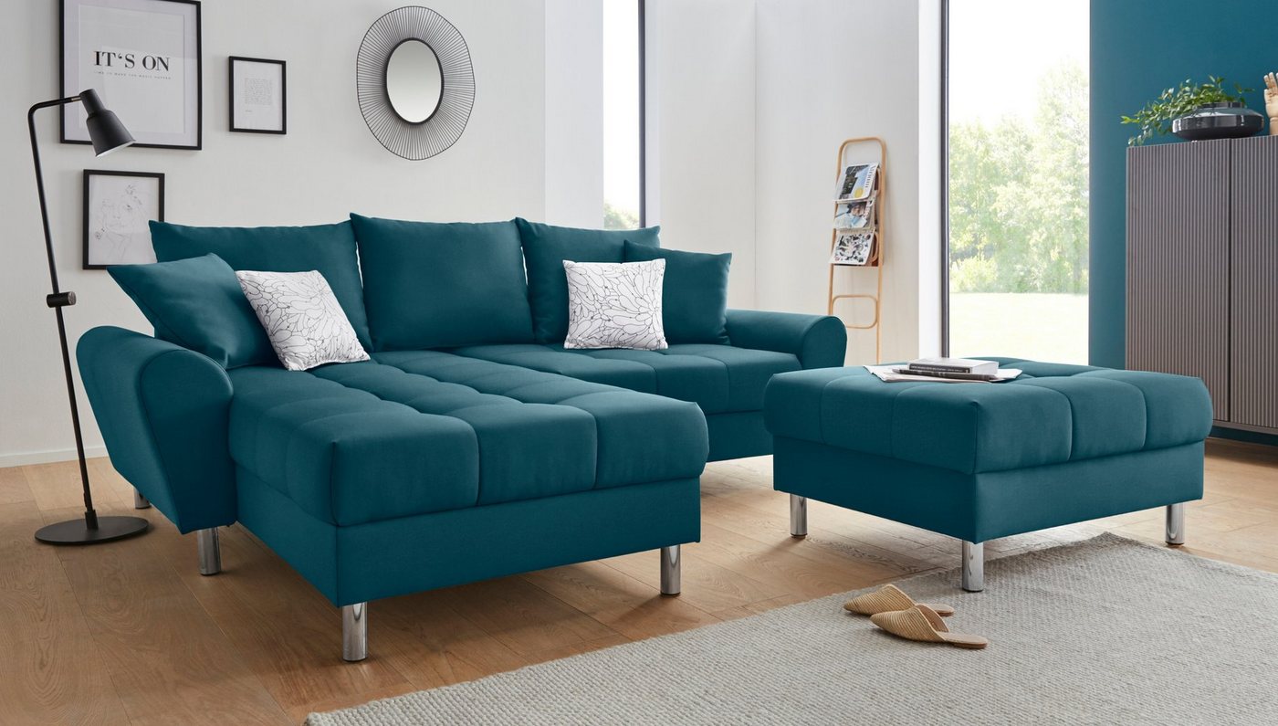 COLLECTION AB Ecksofa Rada L-Form, inklusive Hocker, Bettfunktion und Federkern von COLLECTION AB