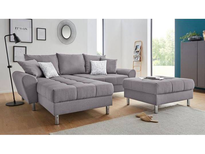 COLLECTION AB Ecksofa Rada L-Form, inklusive Hocker, Bettfunktion und Federkern, grau, grau von COLLECTION-AB