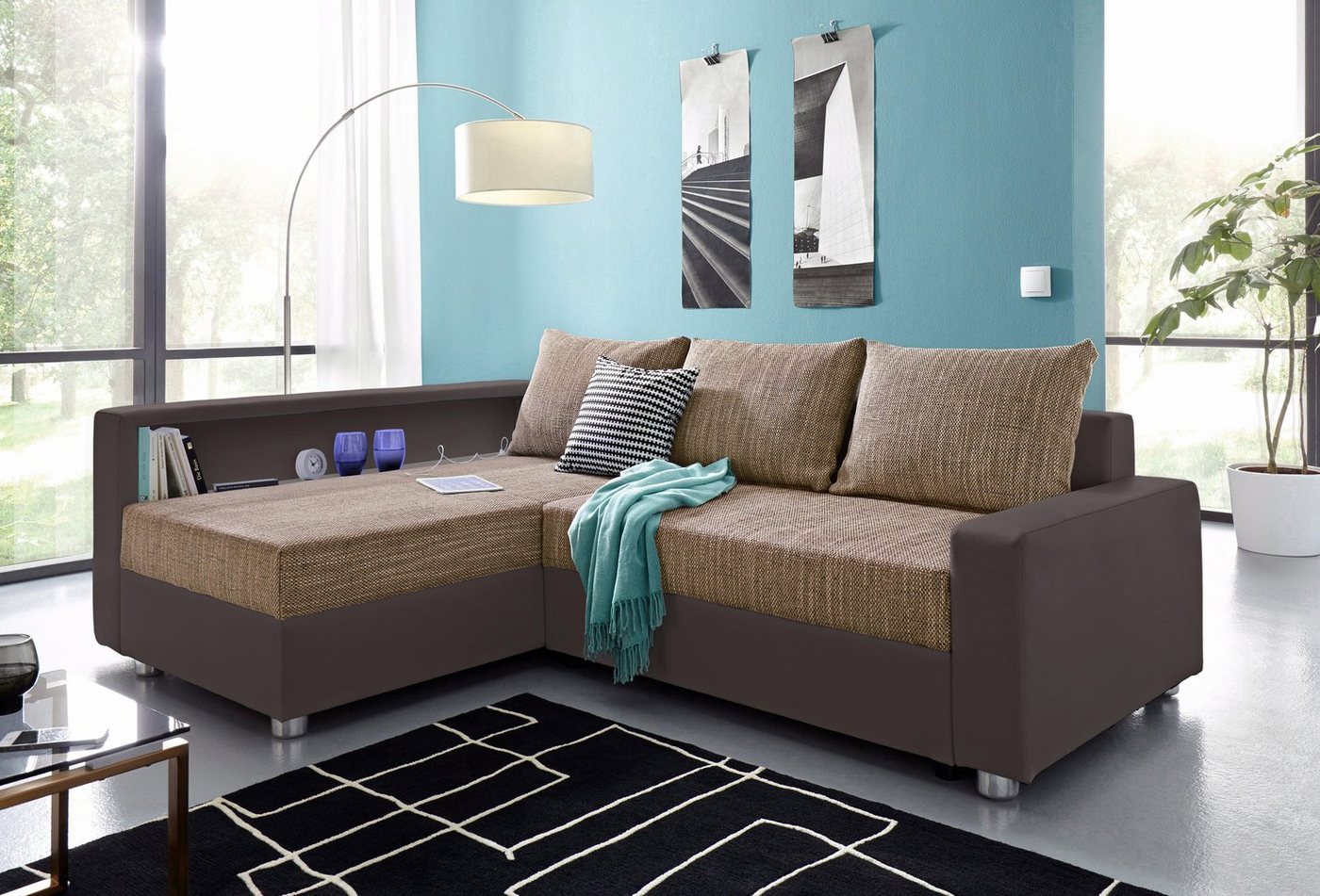 COLLECTION AB Ecksofa Relax, inklusive Bettfunktion, Federkern, wahlweise mit RGB-LED-Beleuchtung von COLLECTION AB