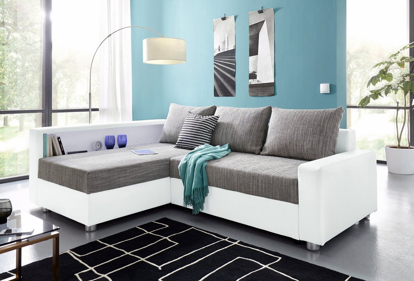 COLLECTION AB Ecksofa Relax, inklusive Bettfunktion, Federkern, wahlweise mit RGB-LED-Beleuchtung von COLLECTION AB