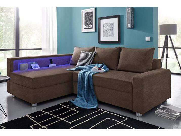 COLLECTION AB Ecksofa Relax L-Form, inklusive Bettfunktion, Federkern, braun, RGB-LED-Beleuchtung und USB-Anschluß-mit Bettfunktion, dunkelbraun COLLECTION AB Ecksofa Relax L-Form, inklusive Bettfunktion, Federkern, braun, RGB-LED-Beleuchtung und USB-Anschluß-mit Bettfunktion, dunkelbraun von COLLECTION-AB