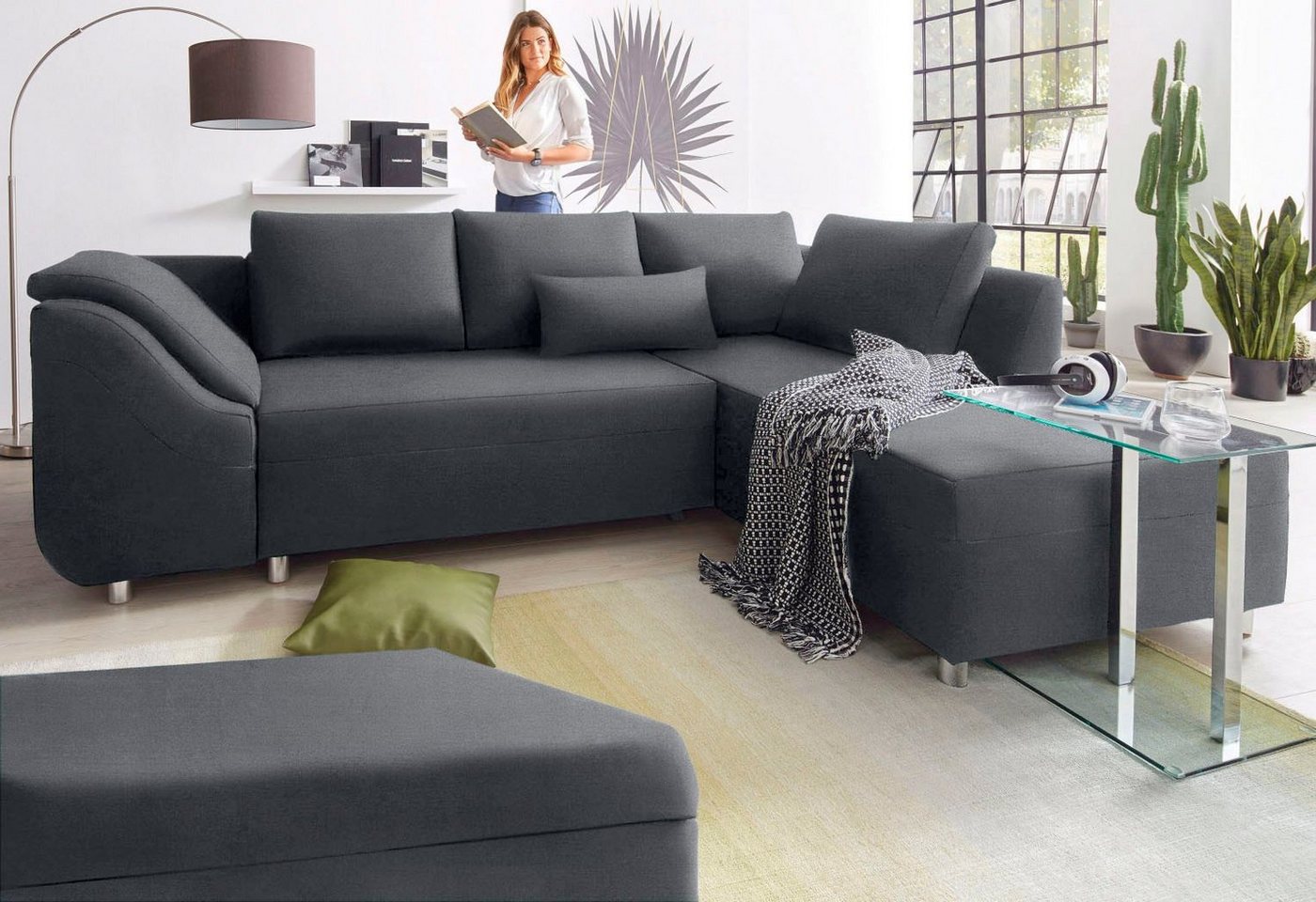 COLLECTION AB Ecksofa Sally, mit und ohne Bettfunktion, inklusive loser Rücken- und Zierkissen von COLLECTION AB