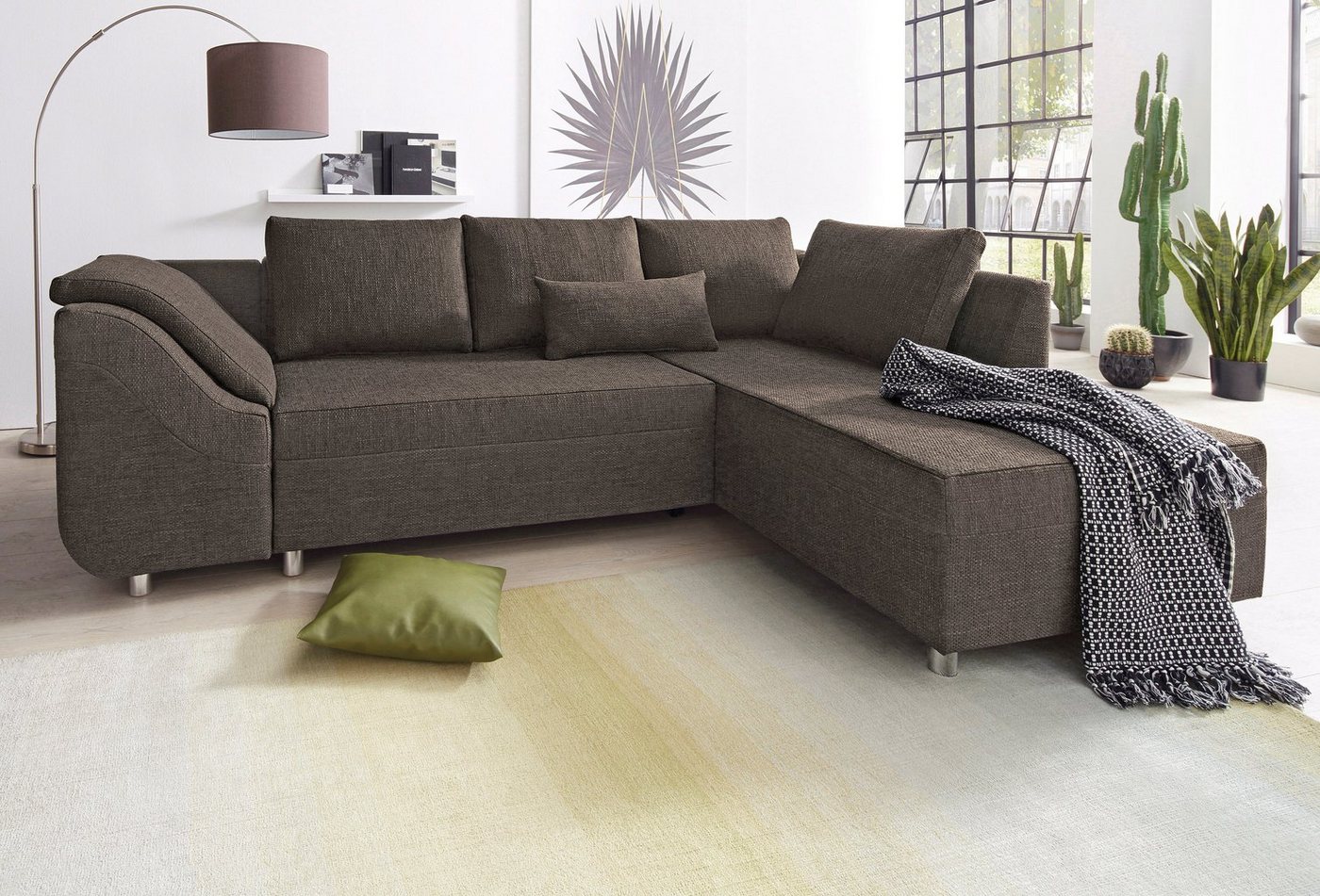 COLLECTION AB Ecksofa Sally L-Form, mit und ohne Bettfunktion, inklusive loser Rücken- und Zierkissen von COLLECTION AB