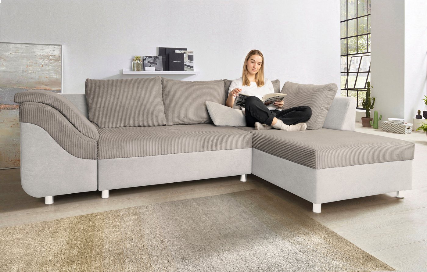 COLLECTION AB Ecksofa Sally, mit und ohne Bettfunktion, inklusive loser Rücken- und Zierkissen von COLLECTION AB