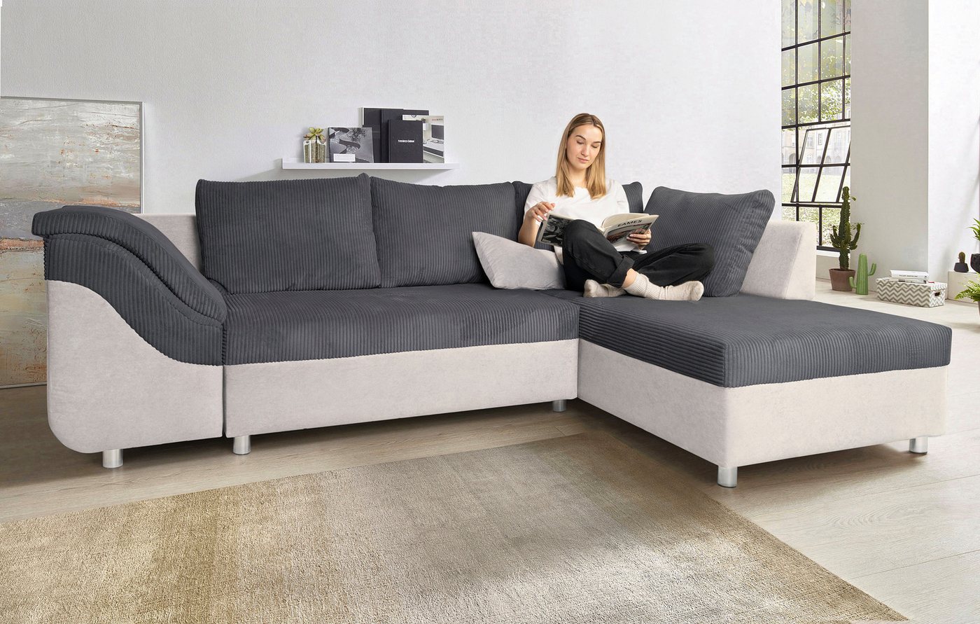 COLLECTION AB Ecksofa Sally, mit und ohne Bettfunktion, inklusive loser Rücken- und Zierkissen von COLLECTION AB