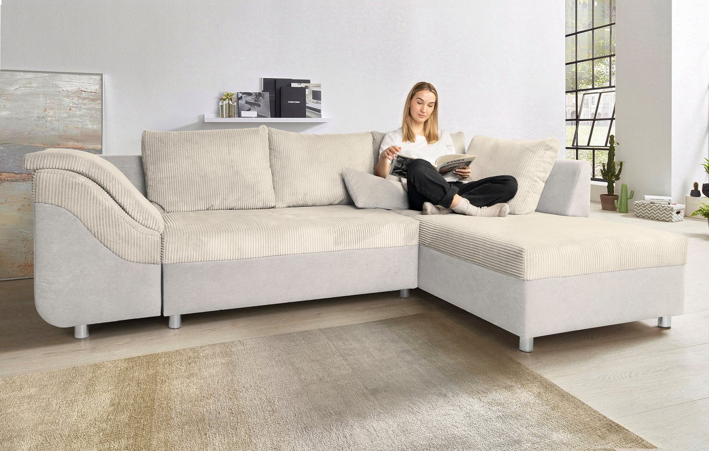 COLLECTION AB Ecksofa Sally, mit und ohne Bettfunktion, inklusive loser Rücken- und Zierkissen von COLLECTION AB