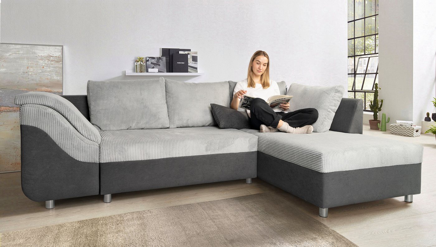 COLLECTION AB Ecksofa Sally, mit und ohne Bettfunktion, inklusive loser Rücken- und Zierkissen von COLLECTION AB