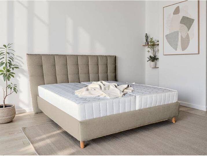 COLLECTION AB Polsterbett CLASSIC Scandi erhältlich in der Breite 180x200cm, 3 Varianten: Rahmen, Rahmen + Rost oder Komplett-Set mit King-Matratze, braun von COLLECTION-AB