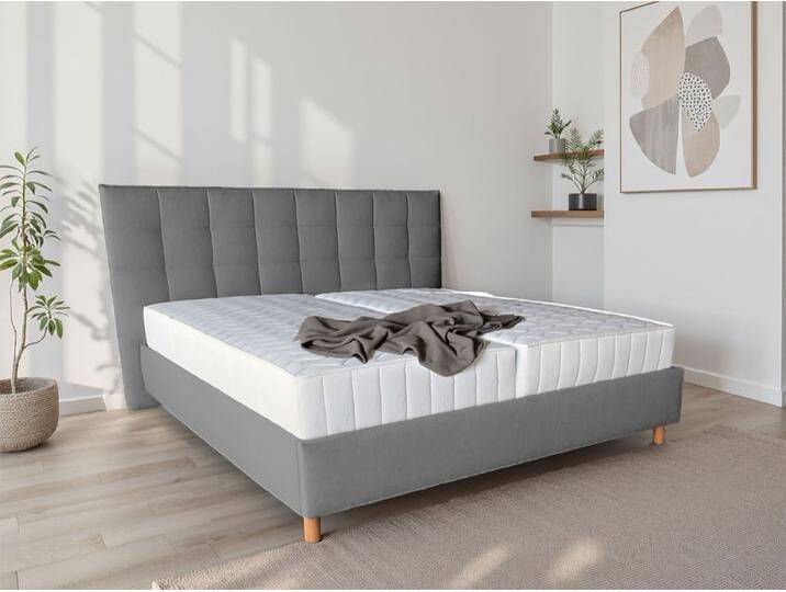 COLLECTION AB Polsterbett CLASSIC Scandi erhältlich in der Breite 180x200cm, 3 Varianten: Rahmen, Rahmen + Rost oder Komplett-Set mit King-Matratze, grau von COLLECTION-AB