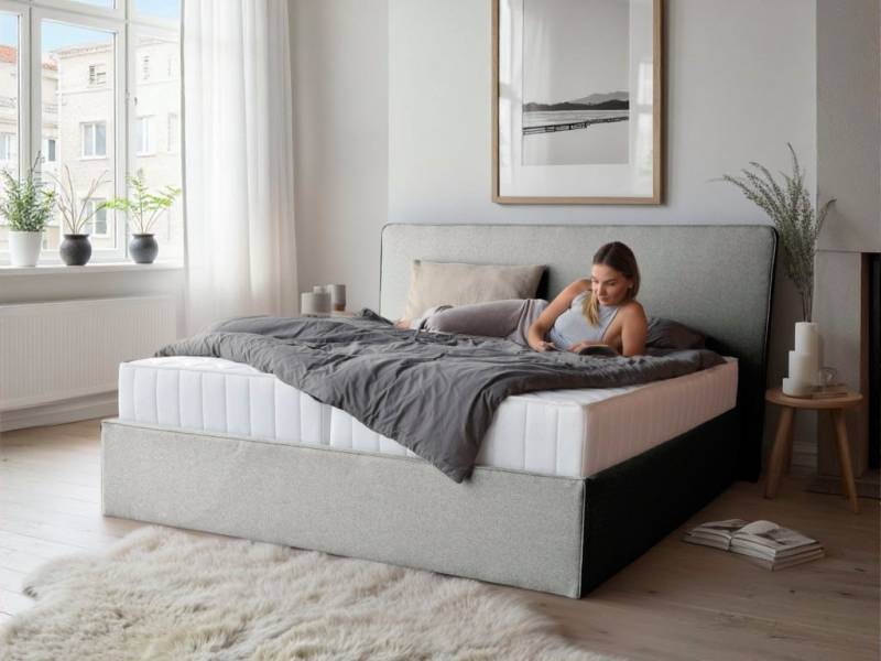 COLLECTION AB Polsterbett Romo erhältlich in der Breite 180x200cm, 3 Varianten: Rahmen, Lattenrost oder Komplett-Set mit King-Matratze von COLLECTION AB