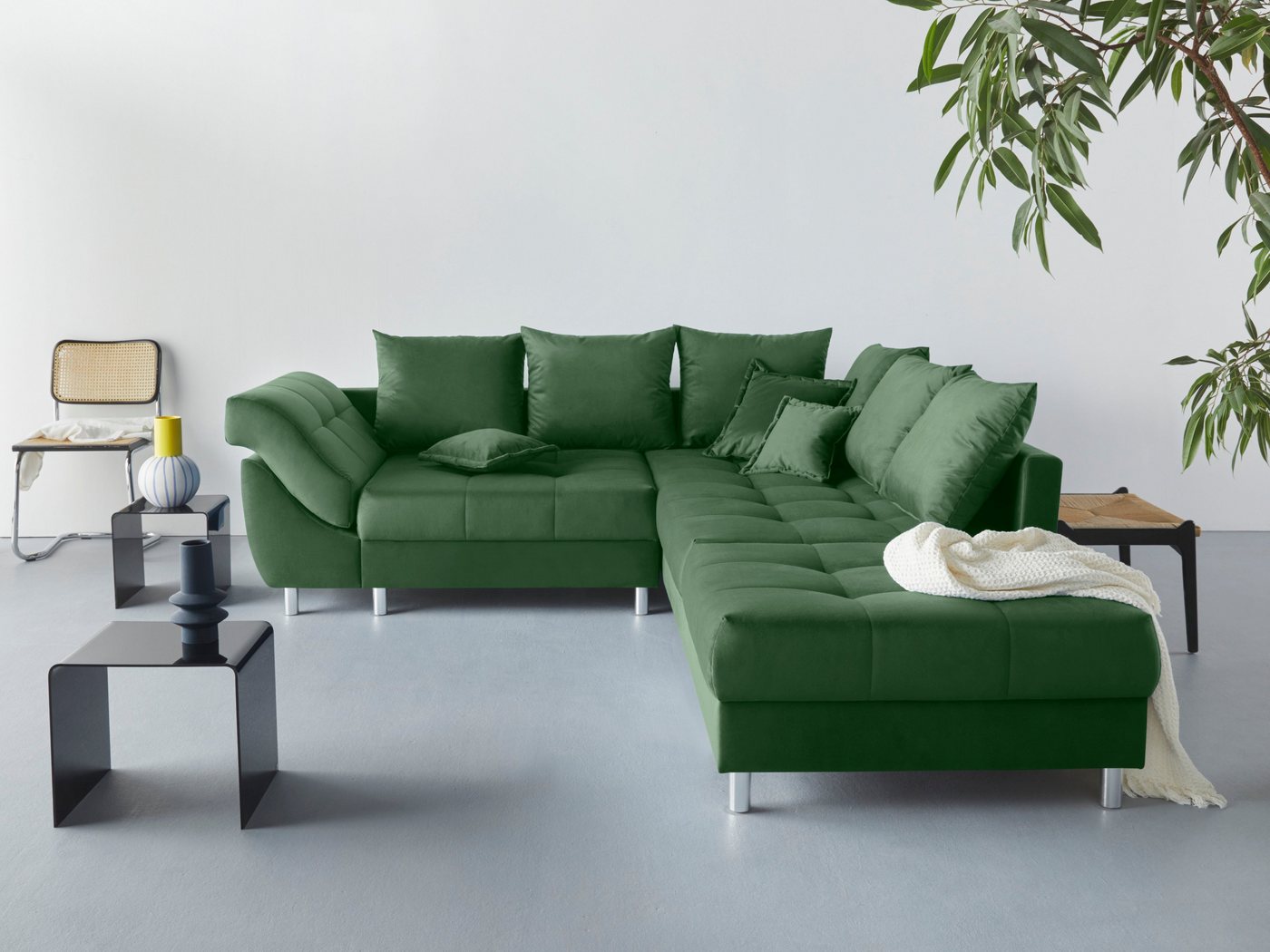 COLLECTION AB Ecksofa (Spar-Set) Innsbruck L-Form und Hocker, Spar-Set, Ecksofa und Hocker, Recamiere links oder rechts montierbar von COLLECTION AB