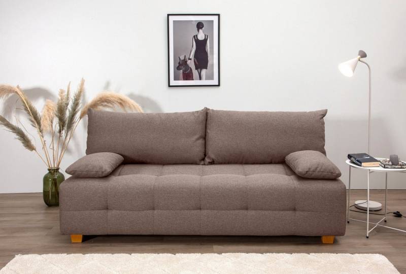 COLLECTION AB Schlafsofa Bella, B: 196 cm, Liegefl. 145x196 cm, mit Bettfunktion, Bettkasten & 2 Armlehnenkissen, Federkern von COLLECTION AB