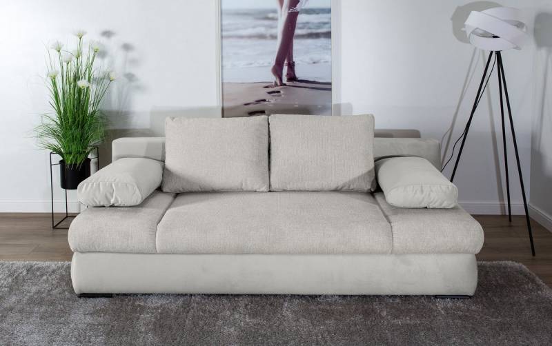 COLLECTION AB Schlafsofa Chicago, B: 200 cm, Liegefl. 146x200 cm, mit Bettfunktion, Bettkasten & 2 Armlehnenkissen, Federkern von COLLECTION AB
