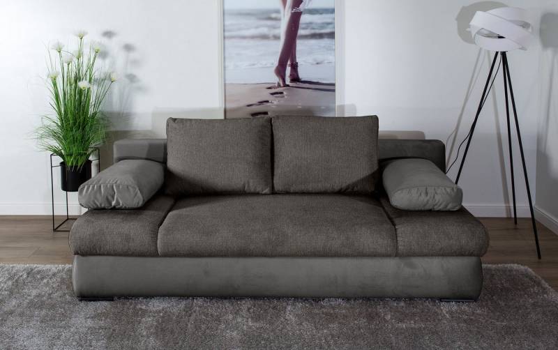 COLLECTION AB Schlafsofa Chicago, B: 200 cm, Liegefl. 146x200 cm, mit Bettfunktion, Bettkasten & 2 Armlehnenkissen, Federkern von COLLECTION AB