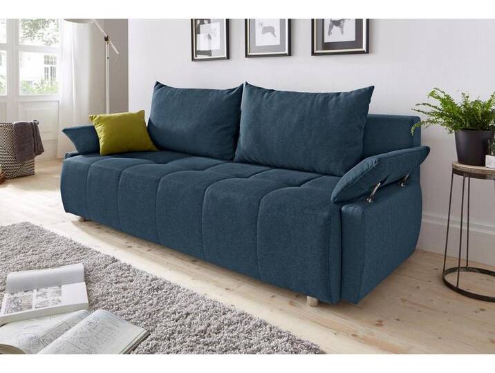 COLLECTION AB Schlafsofa Funtastic, mit Federkern, Bettfunktion, inklusive 2 Rücken- und 1 Zierkissen, blau, blau von COLLECTION-AB