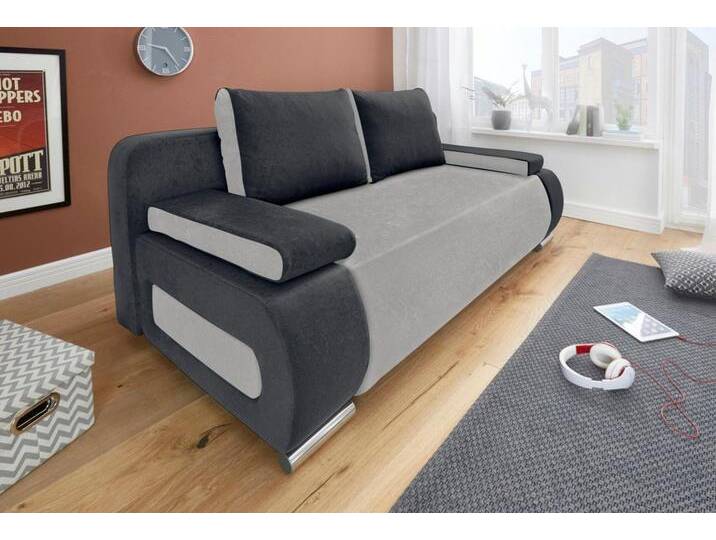 COLLECTION AB Schlafsofa Moritz, mit Bettfunktion und Bettkasten, komfortabler Federkern, grau, anthrazit/hellgrau - hellgrau - anthrazit von COLLECTION-AB
