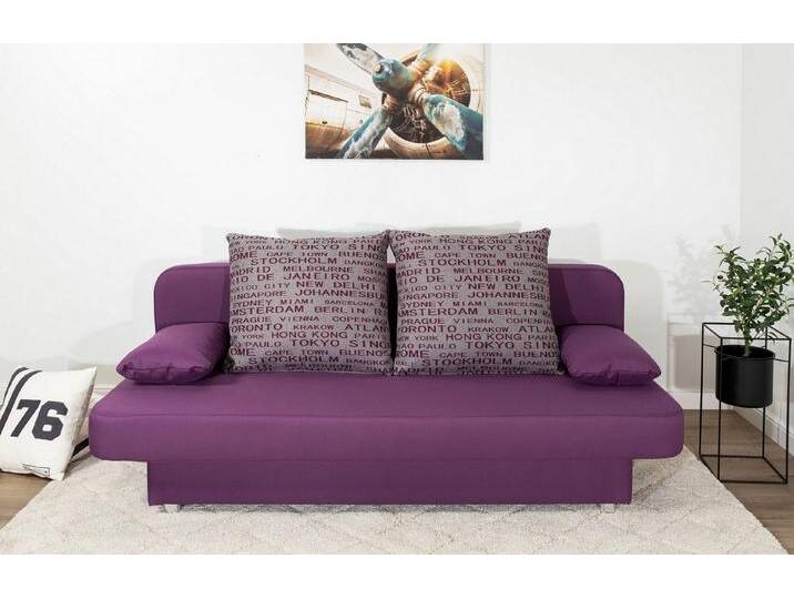 COLLECTION AB Schlafsofa Ulla inkl. Bettfunktion und Bettkasten, Schlafsofa,Bettfunktion,Bettkasten,inkl. Rückenkissen,Armlehnekissen, lila, lila COLLECTION AB Schlafsofa Ulla inkl. Bettfunktion und Bettkasten, Schlafsofa,Bettfunktion,Bettkasten,inkl. Rückenkissen,Armlehnekissen, lila, lila von COLLECTION-AB