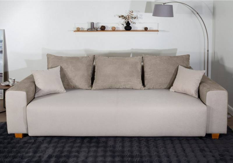 COLLECTION AB Schlafsofa Yves, Liegefläche (B/T): 142/194 cm, inkl. Bettfunktion, Bettkasten, Federkern & Zierkissen von COLLECTION AB