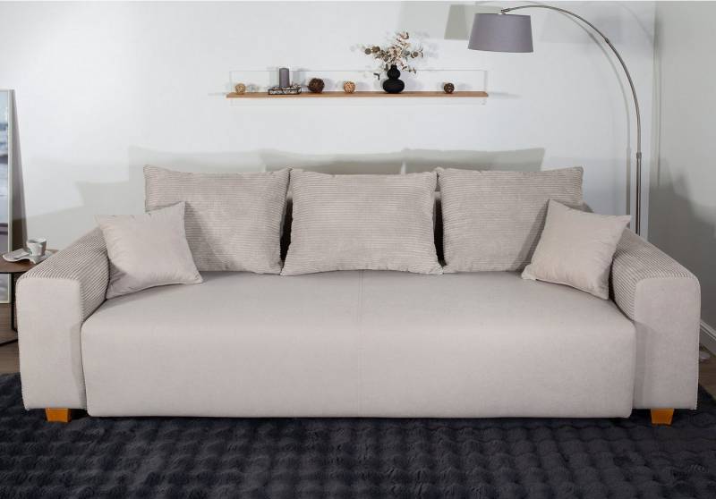 COLLECTION AB Schlafsofa Yves, Liegefläche (B/T): 142/194 cm, inkl. Bettfunktion, Bettkasten, Federkern & Zierkissen von COLLECTION AB
