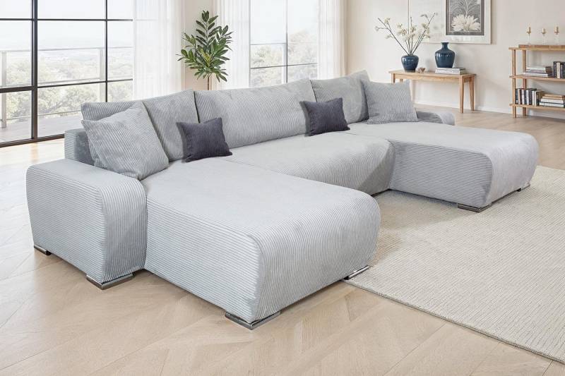 COLLECTION AB Wohnlandschaft Paola U-Form, mit Schlaffunktion, Stauraum, Zierkissen und Bonnellfederkern, Cord von COLLECTION AB