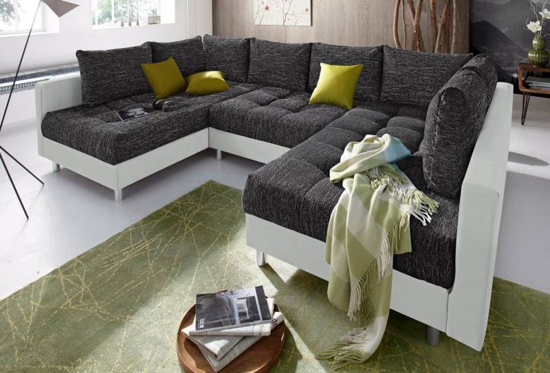COLLECTION AB Wohnlandschaft Antonia U-Form, mit Federkern und zusätzlichem Hocker von COLLECTION AB