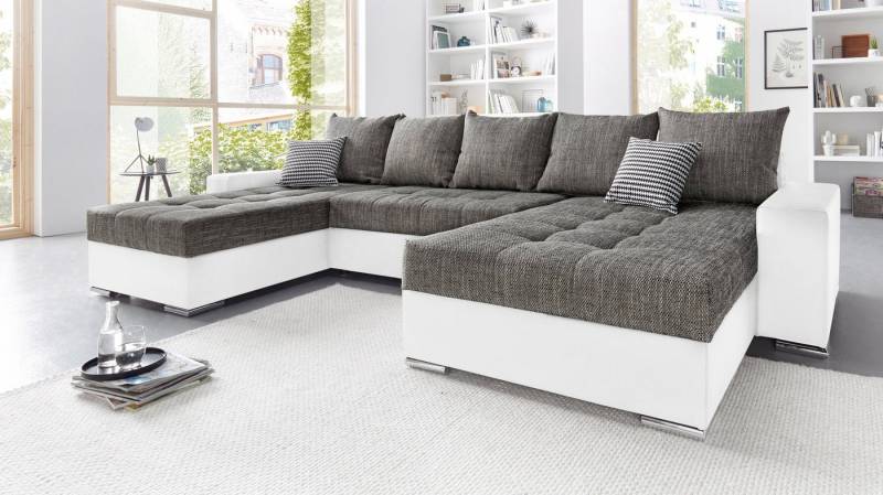 COLLECTION AB Wohnlandschaft XXL-Josy U-Form, Breite 333 cm, mit 2 Recamieren 77 & 97 cm, inkl. Bettfunktion, Bettkasten, mit 5 gleich großen Rückenkissen von COLLECTION AB