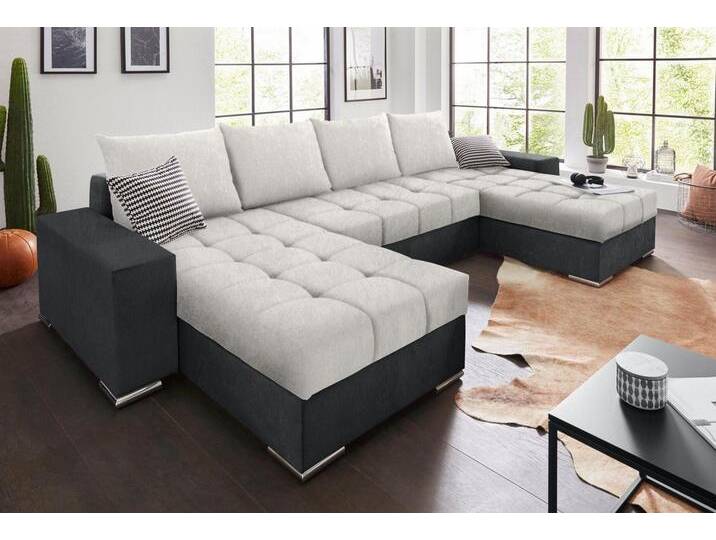 COLLECTION AB Wohnlandschaft Josy U-Form, inkl. Bettfunktion, Bettkasten und Zierkissen, mit 2 XL-Recamieren von COLLECTION-AB