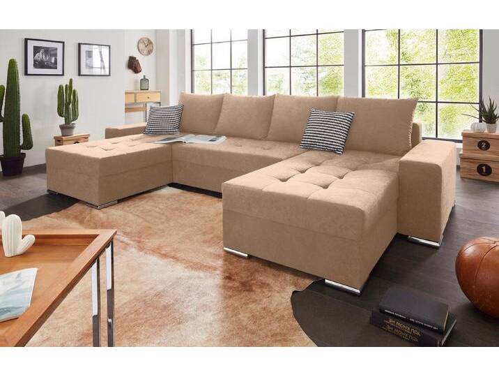 COLLECTION AB Wohnlandschaft Josy XL U-Form, Breite: 313 cm, mit Bettfunktion, Bettkasten & 2 Zierkissen, Federkern, braun, hellbraun COLLECTION AB Wohnlandschaft Josy XL U-Form, Breite: 313 cm, mit Bettfunktion, Bettkasten & 2 Zierkissen, Federkern, braun, hellbraun von COLLECTION-AB