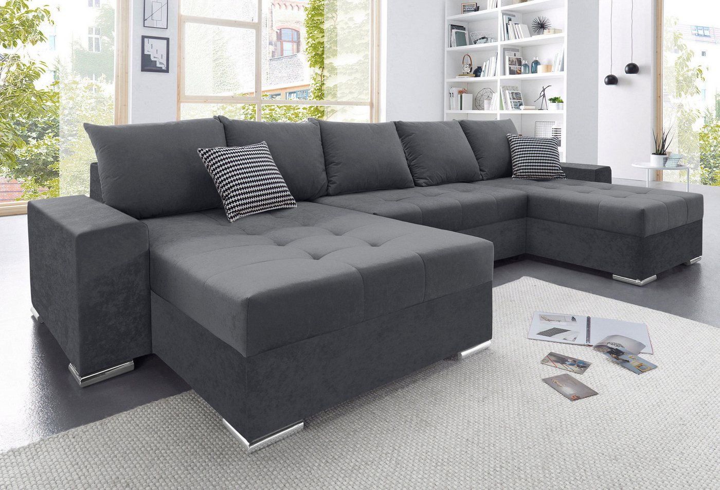 COLLECTION AB Wohnlandschaft Josy XXL U-Form, B: 333 cm, mit 2 Recamieren 77 & 97 cm, mit Bettfunktion, Bettkasten & 2 Zierkissen, Federkern COLLECTION AB Wohnlandschaft Josy XXL U-Form, B: 333 cm, mit 2 Recamieren 77 & 97 cm, mit Bettfunktion, Bettkasten & 2 Zierkissen, Federkern von COLLECTION AB