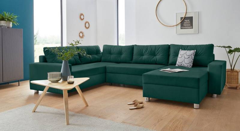 COLLECTION AB Wohnlandschaft Paris U-Form, inklusive Federkern, wahlweise mit Bettfunktion und Bettkasten von COLLECTION AB