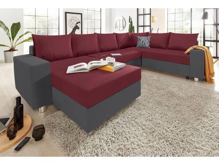 COLLECTION AB Wohnlandschaft Paris U-Form, mit Federkern, grau lila, ohne Bettfunktion von COLLECTION-AB