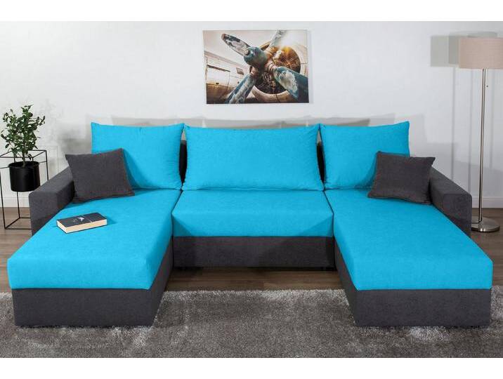 COLLECTION AB Wohnlandschaft Pico U-Form, Wohnlandschaft,2 X Ottomane,Polyätherschaum Polsterung, blau von COLLECTION-AB