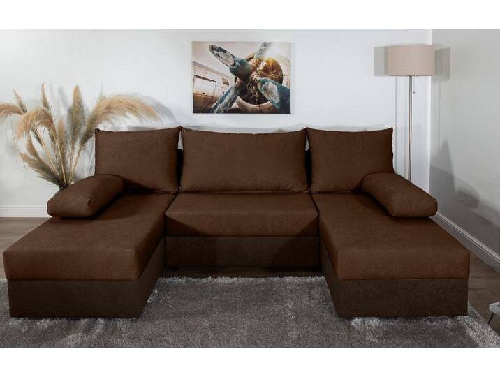 COLLECTION AB Wohnlandschaft Pico U-Form, Wohnlandschaft,2 X Ottomane,Polyätherschaum Polsterung, braun von COLLECTION-AB