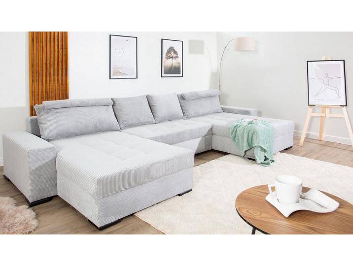 COLLECTION AB Wohnlandschaft Josy XXXL-Relax U-Form, B: 352 cm, mit Bettfunktion, Bettkasten & 2 Nackenkissen, Federkern, grau silberfarben, silber COLLECTION AB Wohnlandschaft Josy XXXL-Relax U-Form, B: 352 cm, mit Bettfunktion, Bettkasten & 2 Nackenkissen, Federkern, grau silberfarben, silber von COLLECTION-AB
