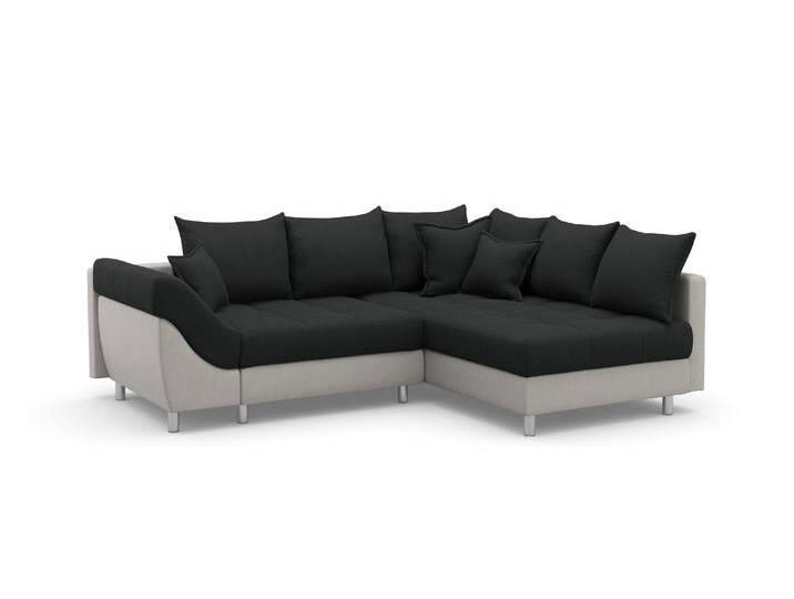 Ecksofa COLLECTION AB Innsbruck L-Form , grau (hellgrau, anthrazit), B:247cm H:87cm T:189cm, Microfaser PRIMABELLE (100% Polyester), Struktur (90% Polyester, 10% Polyacryl), Samtvelours (100% Polyester), Luxus-Microfaser Antiklederoptik (100% Polyester), Sofas, inklusive Federkern, Recamiere links oder rechts montierbar von COLLECTION-AB