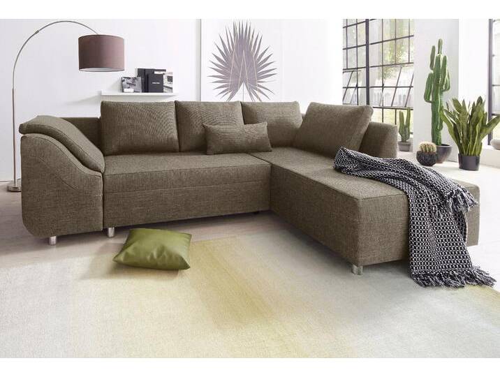Ecksofa, Grau & Braun, 256x165 cm, Microfaser, Ottomane Beidseitig Montierbar, Modern, COLLECTION AB von COLLECTION-AB