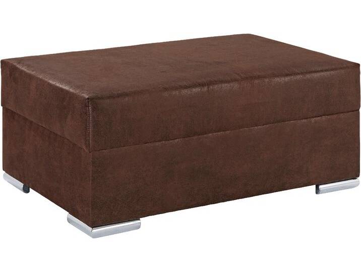 Hocker COLLECTION AB John , braun (dunkelbraun), B:100cm H:40 T:70, Luxus-Microfaser 2 (100% Polyester);Microfaser PRIMABELLE (100% Polyester);Luxus-Microfaser 1 (100% Polyester), Hocker, Frei im Raum stellbar, wahlweise mit Federkern von COLLECTION-AB