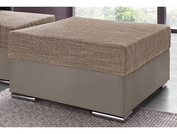 Hocker COLLECTION AB John , braun (elefant, cappuccino), B:100cm H:40cm T:70cm, Struktur (100% Polyester), Kunstleder SOFTLUX / Struktur (80% Polyester; 20% Polyacryl), Microfaser PRIMABELLE (100% Polyester) / Struktur (100% Polyester), Hocker, Frei im Raum stellbar, wahlweise mit Federkern von COLLECTION-AB