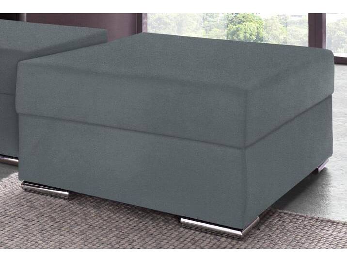 Hocker COLLECTION AB John , grau, B:100cm H:40cm T:70cm, Struktur (100% Polyester), Kunstleder SOFTLUX / Struktur (80% Polyester; 20% Polyacryl), Microfaser PRIMABELLE (100% Polyester) / Struktur (100% Polyester), Hocker, Frei im Raum stellbar, wahlweise mit Federkern von COLLECTION-AB