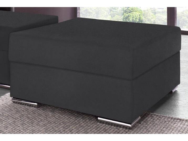 Hocker COLLECTION AB John , grau (anthrazit), B:100cm H:40cm T:70cm, Struktur (100% Polyester), Kunstleder SOFTLUX / Struktur (80% Polyester; 20% Polyacryl), Microfaser PRIMABELLE (100% Polyester) / Struktur (100% Polyester), Hocker, Frei im Raum stellbar, wahlweise mit Federkern von COLLECTION-AB