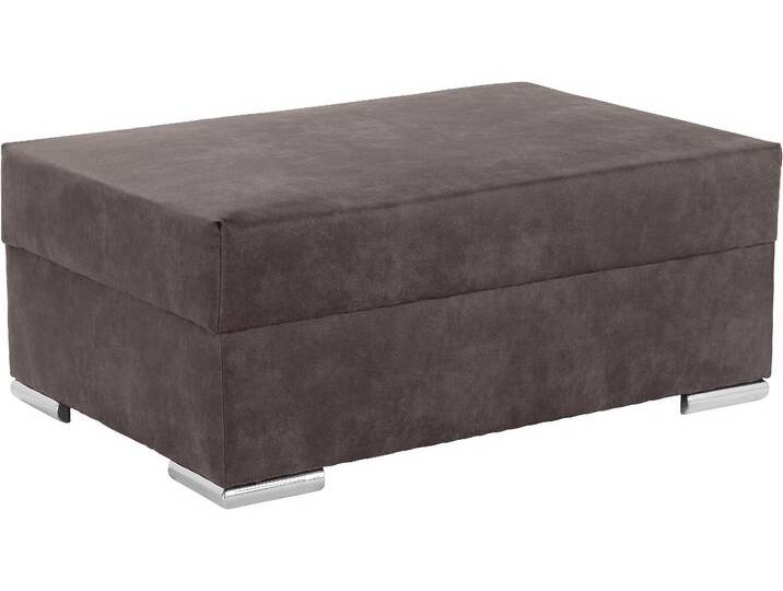 Hocker COLLECTION AB John , grau (dunkelgrau), B:100cm H:40cm T:70cm, Luxus-Microfaser 2 (100% Polyester);Microfaser PRIMABELLE (100% Polyester);Luxus-Microfaser 1 (100% Polyester), Hocker, Frei im Raum stellbar, wahlweise mit Federkern von COLLECTION-AB